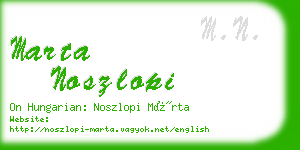 marta noszlopi business card